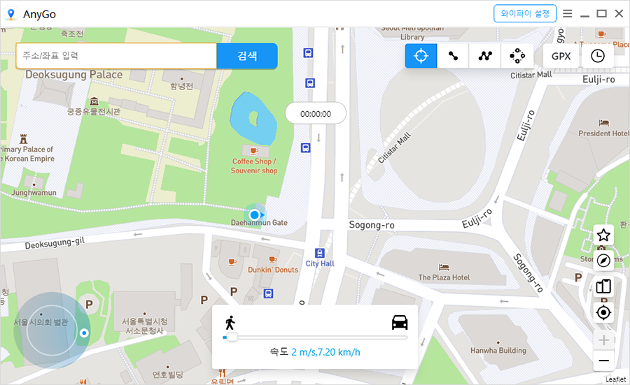 your current location on the map